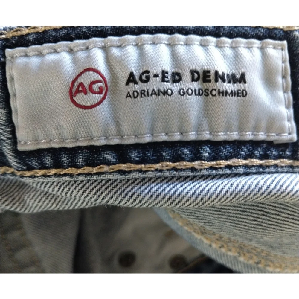 Ag Adriano Goldschmied Blue Distressed Jean Shorts - Picture 4 of 4